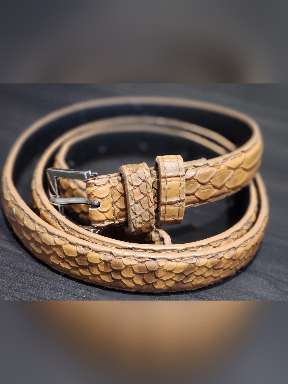 L.A. Express SNAKE skin belt With SIlver BUckle/ 1040